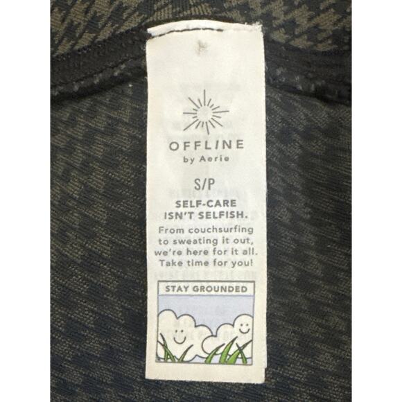 OFFLINE By Aerie Mini Houndstooth Drawcord Legging Olive Black Size S - Picture 7 of 13